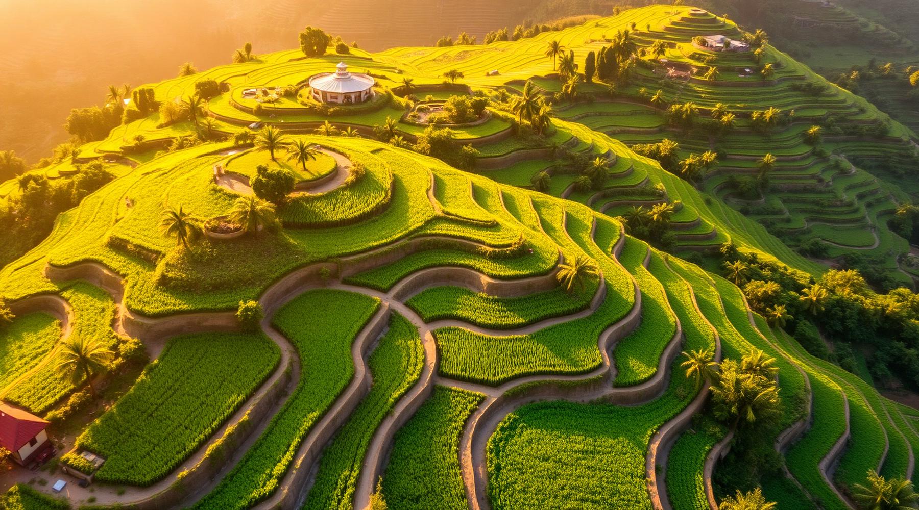 Terraced Indian farm fields